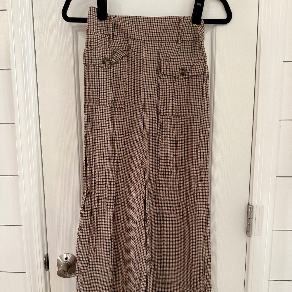 Plaid Pants Wide Leg